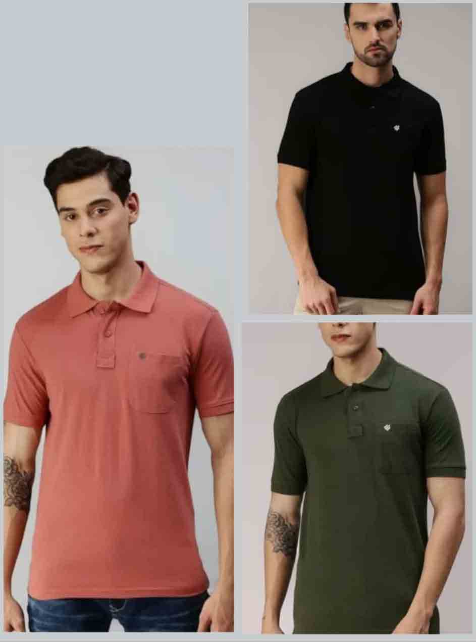 Men's Cotton Polo T-Shirt – Classic Solid Colors